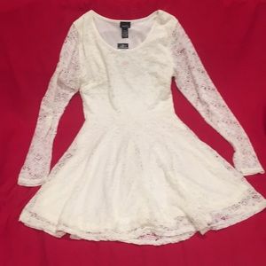 Rue 21 Cream Colored Long Sleeves Dress Knee High